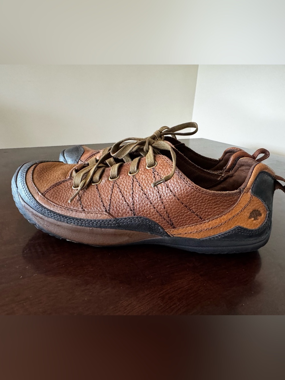 Kalso Earth Pace Brown Leather Negative Heel Comfort Sneakers Women's Size 9.5